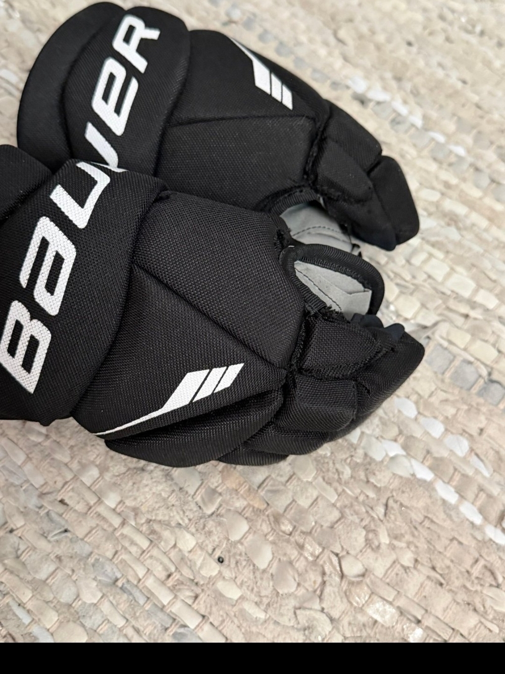 Bauer Black and White Hockey Gloves